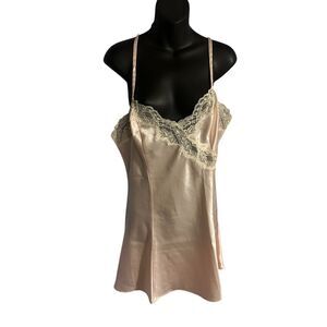 Vintage Vintage Victoria Secret Gold Label Satin Lace pink Nightgown Size large